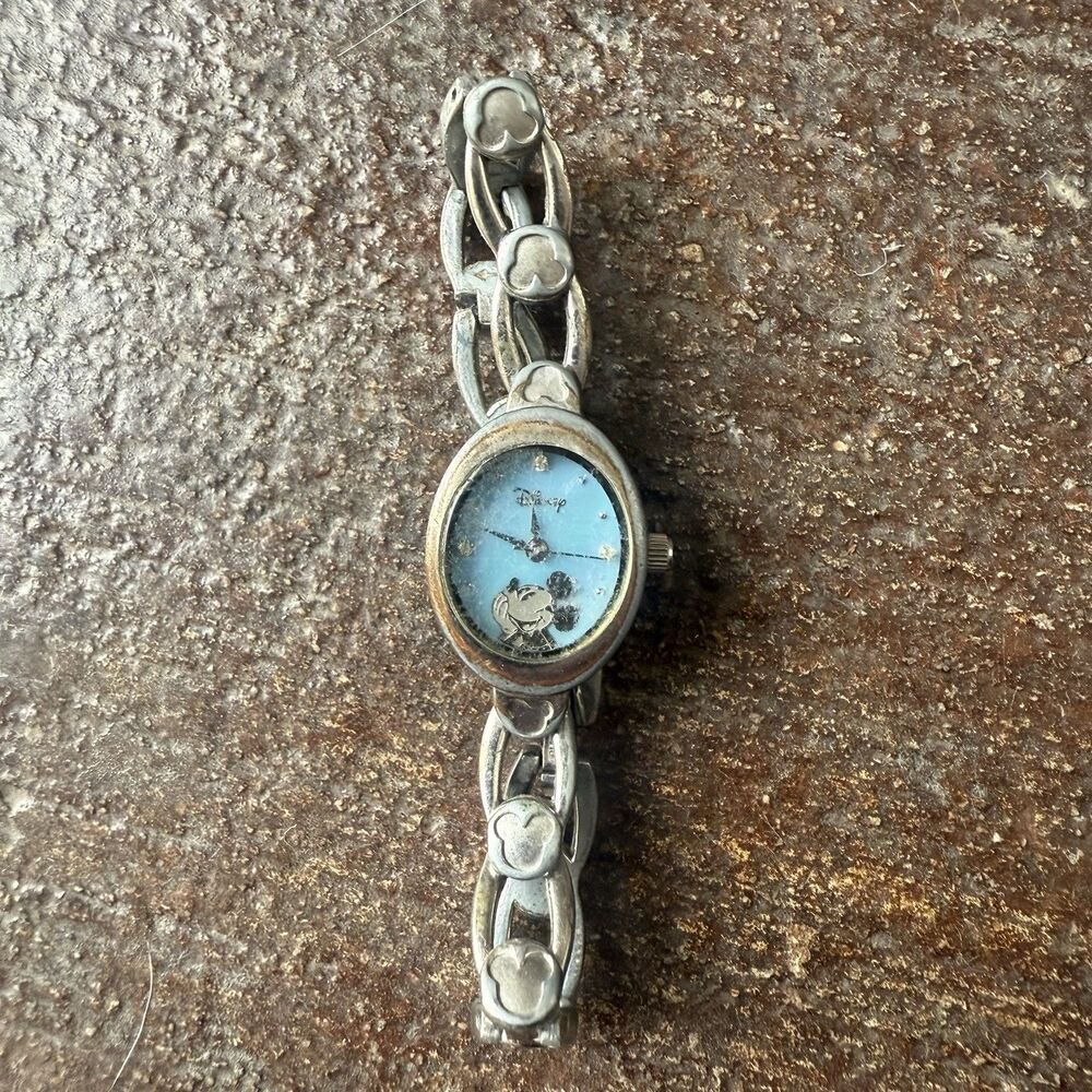Vintage Small Blue Seiko Mickey Mouse Disney Watch for Women *RARE*
